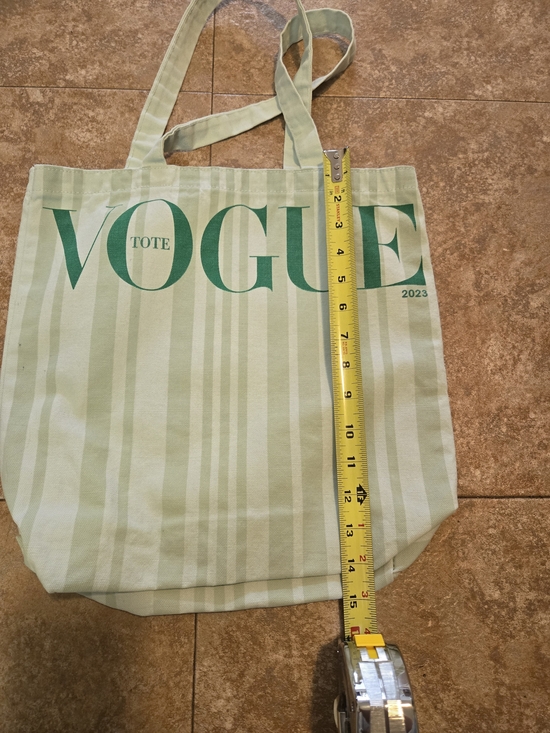Vogue Mint & White Striped Tote - Picture 4 of 4